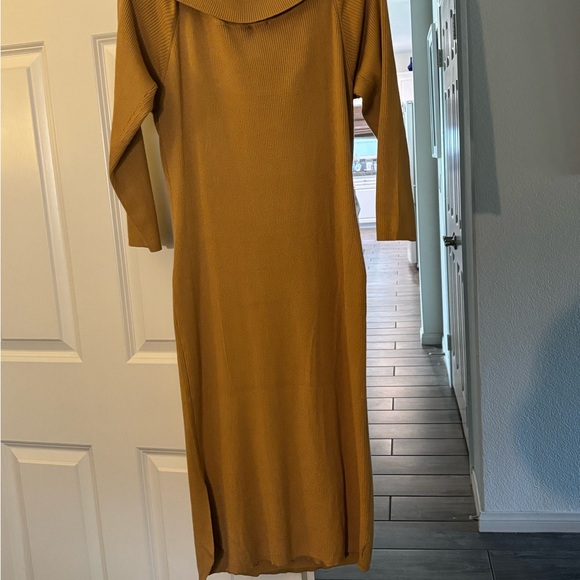 Ashley Stewart Mustard Long Sleeve Dress Sweater Dress - Picture 5 of 12